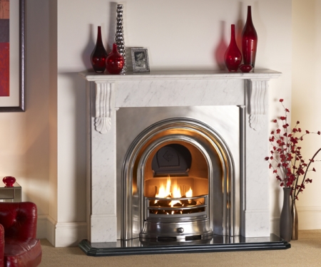KF121 Warm Home-Nuffield-Carrara marble fire surround